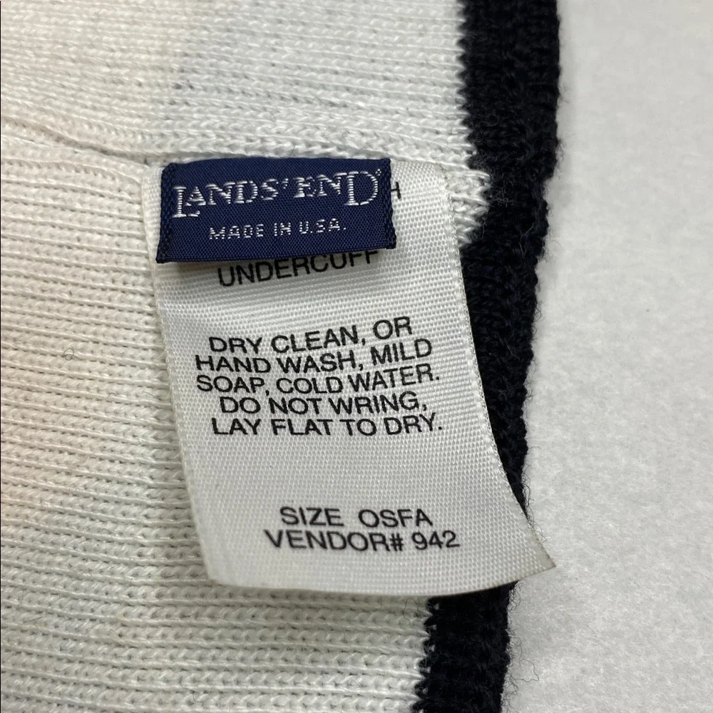 VTG 90’s Lands’ End 100% Wool Black Fair Isle Headband